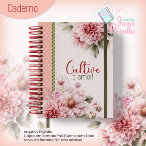 Caderno A5 Blush Pink Floral Watercolor