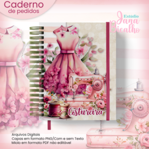 Caderno A5 Controle de Pedidos Costureira