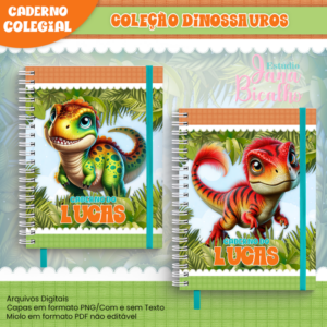 Caderno Colegial Coleção Dinossauros