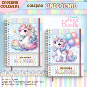 Caderno Colegial Coleção Unicórnio