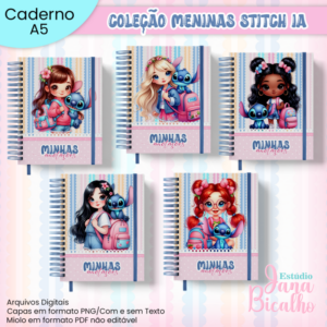 Caderno A5 Coleção Meninas Stitch IA