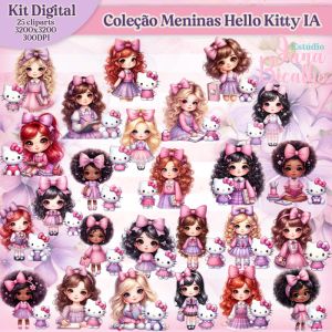 Kit Digital-Coleção Meninas Hello Kitty IA
