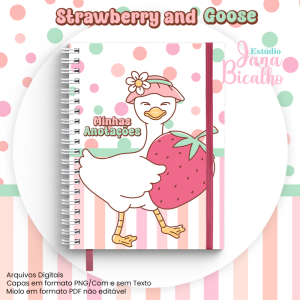 Caderno Colegial Coleção Strawberry and Goose