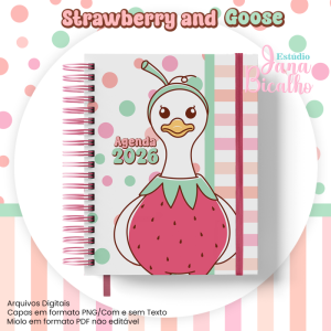 Agenda Permanente A5 Coleção Strawberry and Goose + BÔNUS