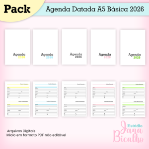 PACK Agenda Datada A5 Básica 2026