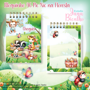 Bloquinho A6 Pic Nic na Floresta