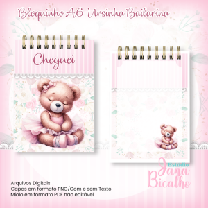 Bloquinho A6 Ursinha Bailarina