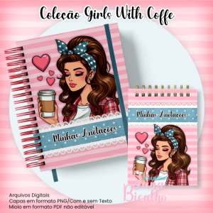 Caderno Pautado A5+Bloquinho A6 - Coleção Girls With Coffe N5