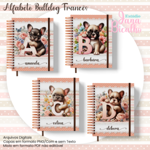 Caderno A5 Alfabeto Bulldog Francês