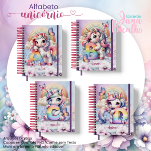 Caderno A5 Alfabeto Unicórnio