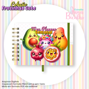 Planner Semanal Horizontal A5 Coleção Frutinhas Cute-N4