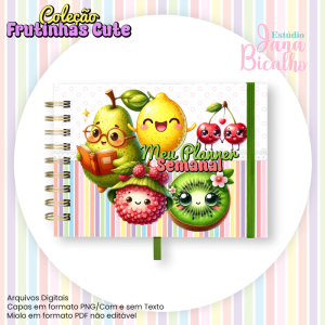 Planner Semanal Horizontal A5 Coleção Frutinhas Cute-N3