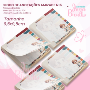 Bloco de Anotações 9,5x9,5cm - Amizade N15