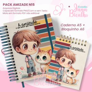 PACK Caderno Pautado A5+Bloquinho A6 - Amizade N15