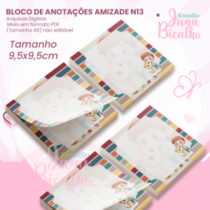 Bloco de Anotações 9,5x9,5cm - Amizade N13