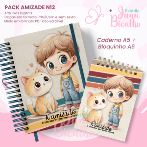 PACK Caderno Pautado A5+Bloquinho A6 - Amizade N12