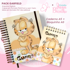 PACK Caderno Pautado A5+Bloquinho A6 - Garfield