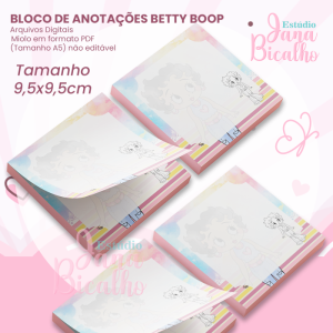 Bloco de Anotações 9,5x9,5cm Betty Boop