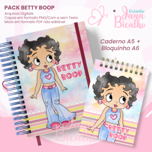 PACK Caderno Pautado A5+Bloquinho A6 - Betty Boop