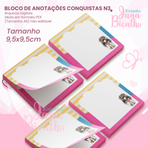 Bloco de Anotações 9,5x9,5cm Conquistas N3