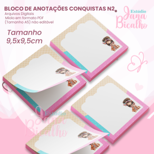 Bloco de Anotações 9,5x9,5cm Conquistas N2