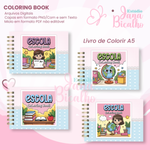 Livro A5 de Colorir Horizontal Escola