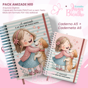 PACK Caderno Pautado A5+Caderneta A6 - Amizade N10