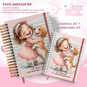 PACK Caderno Pautado A5+Caderneta A6 - Amizade N9