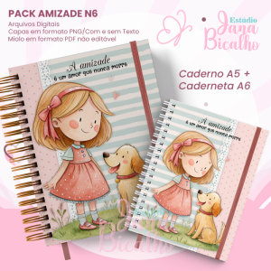 PACK Caderno Pautado A5+Caderneta A6 - Amizade N6