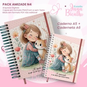 PACK Caderno Pautado A5+Caderneta A6 - Amizade N4
