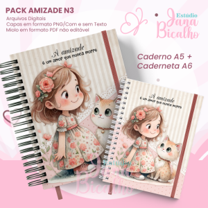 PACK Caderno Pautado A5+Caderneta A6 - Amizade N3
