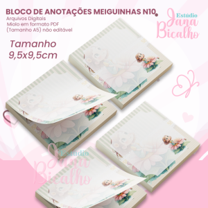 Bloco de Anotações 9,5x9,5cm Coleção Meiguinhas N10