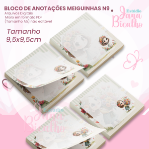 Bloco de Anotações 9,5x9,5cm Coleção Meiguinhas N9