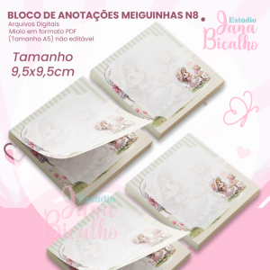Bloco de Anotações 9,5x9,5cm Coleção Meiguinhas N8