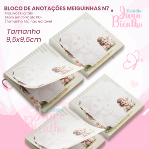 Bloco de Anotações 9,5x9,5cm Coleção Meiguinhas N7