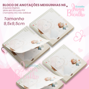 Bloco de Anotações 9,5x9,5cm Coleção Meiguinhas N6