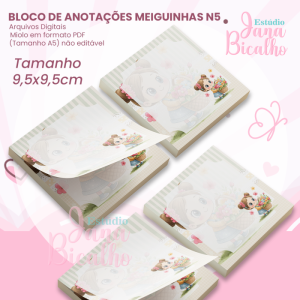 Bloco de Anotações 9,5x9,5cm Coleção Meiguinhas N5
