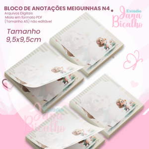 Bloco de Anotações 9,5x9,5cm Coleção Meiguinhas N4