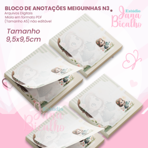 Bloco de Anotações 9,5x9,5cm Coleção Meiguinhas N3