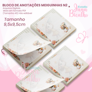 Bloco de Anotações 9,5x9,5cm Coleção Meiguinhas N2