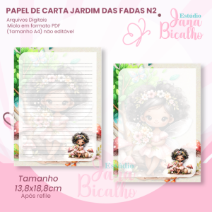 Papel de Carta Jardim das Fadas N2