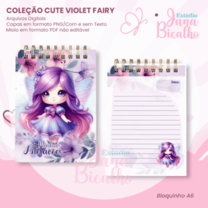 Bloquinho A6 Coleção Cute Violet Fairy
