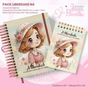 PACK Caderno Pautado A5+Bloquinho A6 Liberdade N4