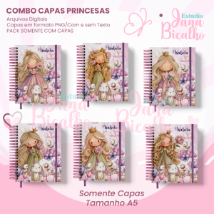 COMBO Capas A5 Coleção Princesas