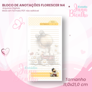 Bloco de Anotações 11x21 cm Florescer N4