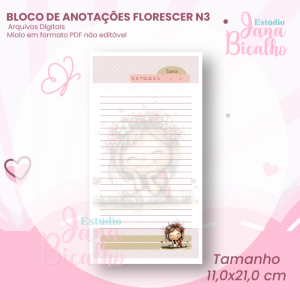 Bloco de Anotações 11x21 cm Florescer N3