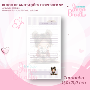 Bloco de Anotações 11x21 cm Florescer N2