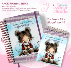 PACK Caderno Pautado A5+Bloquinho A6 Florescer N2