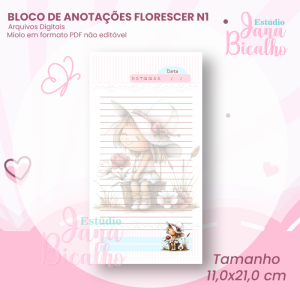 Bloco de Anotações 11x21 cm Florescer N1