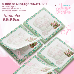 Bloco de Anotações 9,5x9,5cm Natal N10